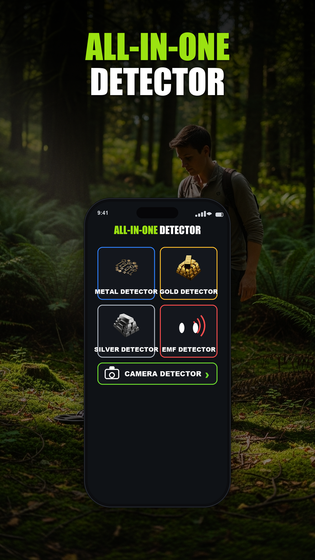 Metal detector in use